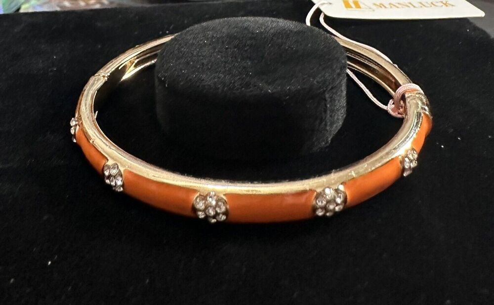 Sequin Nordstrom Colorful Thin Gold Tone Enamel Hinge Bangle $25 NWOT #24